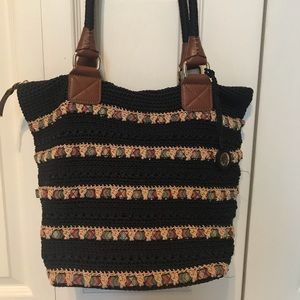 The Sak Cambria large ribbon crochet tote purse